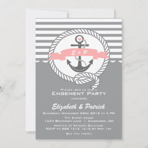 Invitation de la partie d'engagement nautique rose