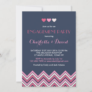 Invitation de la partie d'engagement Navy Blue Pin