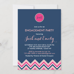 Invitation de la partie d'engagement Navy Blue Pin