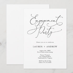 Invitation de la partie d'engagement noir et blanc