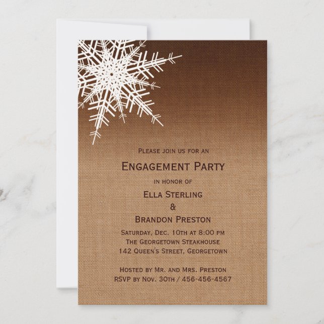 Invitation de la partie d'engagement Ombre d'hiver (Devant)