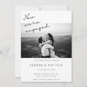 Invitation de la partie d'engagement photo simple 
