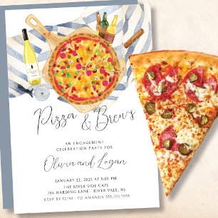 Invitation de la partie d'engagement Pizza & Brew