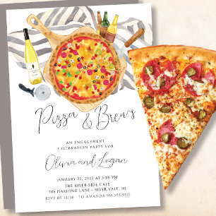 Invitation de la partie d'engagement Pizza & Brew