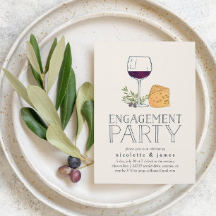 Invitation de la partie d'engagement pour le vin e