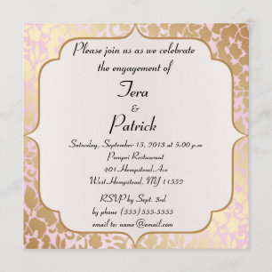 Invitation de la partie d'engagement rose Rose en