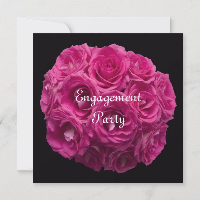 Invitation de la partie d'engagement — Roses roses (Devant)