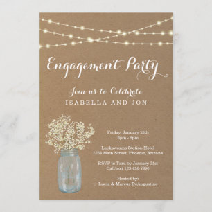 Invitation de la partie d'engagement - Rustic Kraf