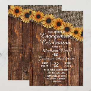Invitation de la partie d'engagement Rustic Wood &