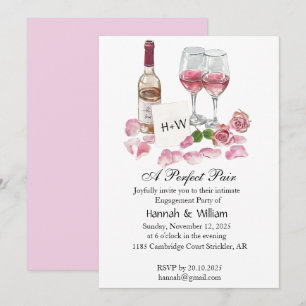Invitation de la partie d'engagement Verre à vin