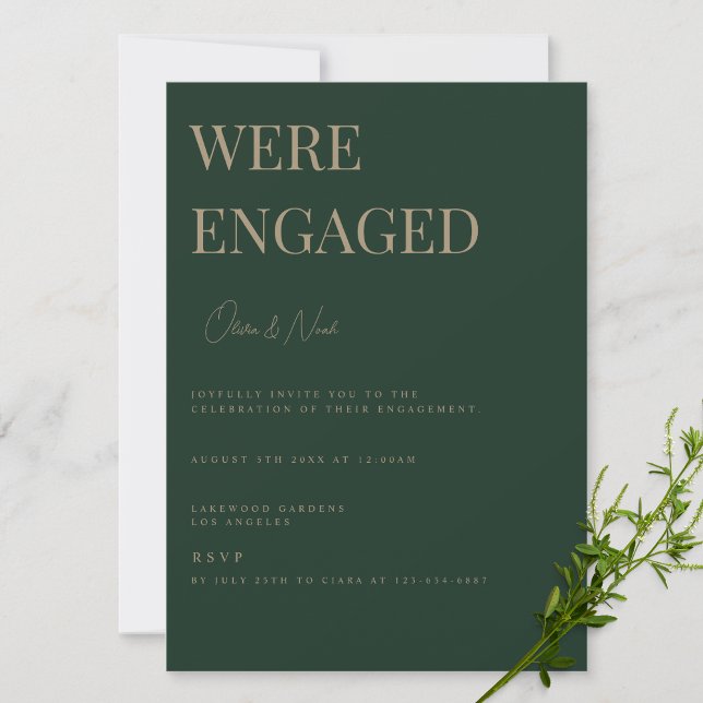 Invitation de la partie d'engagement vert moderne  (Créateur téléchargé)