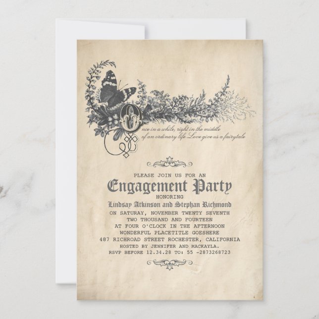 Invitation de la partie d'engagement Vieux conte V (Devant)