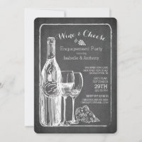 Invitation de la partie d'engagement Vin & Fromage