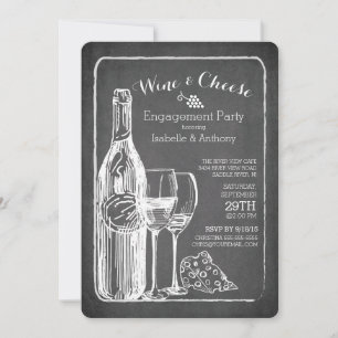 Invitation de la partie d'engagement Vin & Fromage