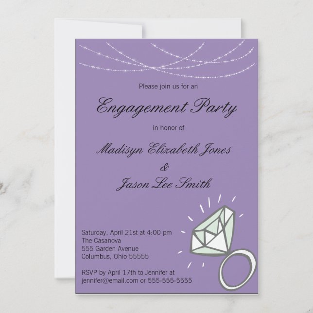 Invitation de la partie d'engagement violet (Devant)