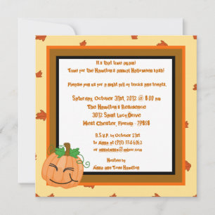 Invitation de la partie d'Halloween 5x5 Citrouille