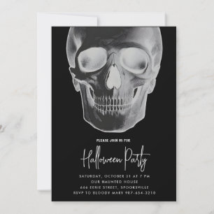 Invitation de la partie d'Halloween crâne minimali