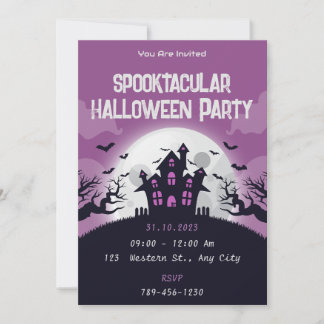 Invitation de la partie d'Halloween Éffrayante vio