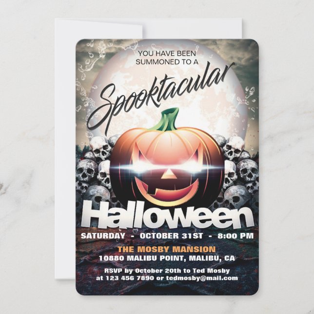 Invitation de la partie d'Halloween Spooktacular (Devant)
