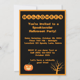 Invitation de la partie d'Halloween Spooktacular