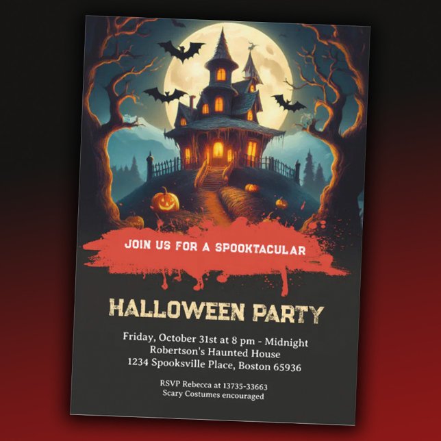 Invitation de la partie d'Halloween Spooktacular (Créateur téléchargé)