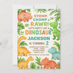 Invitation de la partie Dino modifiable personnali