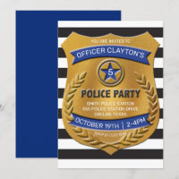 Invitation de la partie d'insigne du policier
