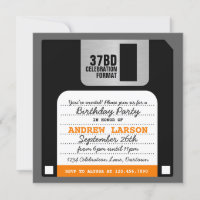 Invitation de la partie disquette rétro amusante