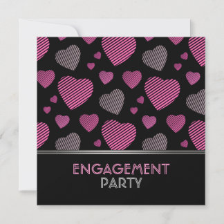 Invitation de la partie Engagement Coeurs rose et