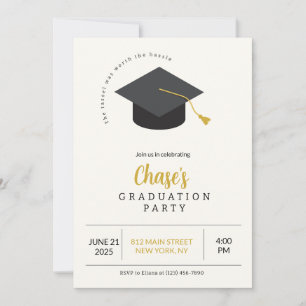 Invitation de la partie Gold et Black Graduation