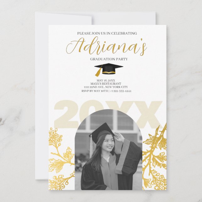 Invitation de la partie Gold Graduation (Devant)