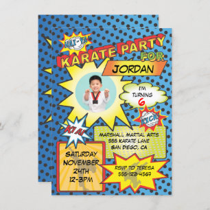 Invitation de la partie karaté de la bande dessiné