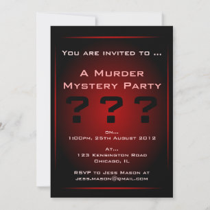Invitation de la partie Mystère de Meurtre Noir et