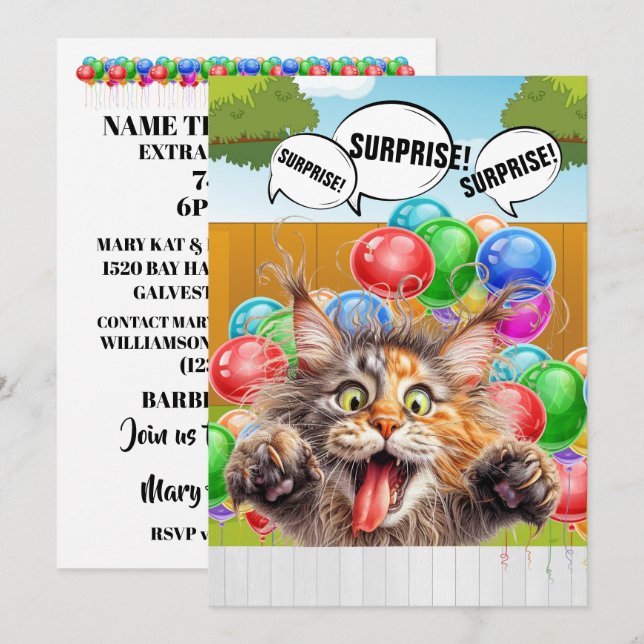 Invitation de la partie SURPRISE (Devant / Derrière)