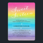 Invitation de la partie Sweet sixteen arc-en-ciel<br><div class="desc">Invitation de la partie Sweet sixteen arc-en-ciel aquarelle</div>