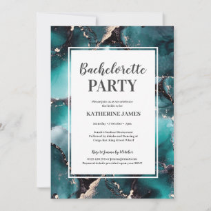 Invitation de la partie turquoise Gold Bachelorett