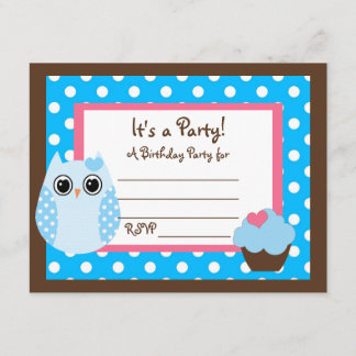 Invitation de la partie vierge de la Polka et bleu