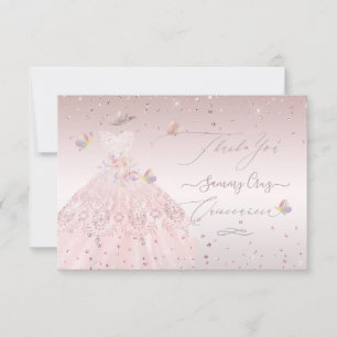 Invitation de la Parties scintillant Blush Merci Q