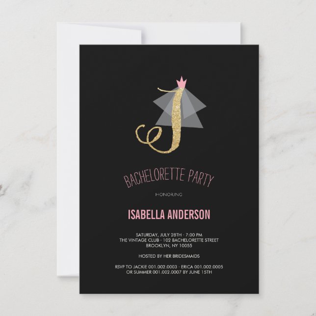 Invitation de la Parties scintillant de bacheloret (Devant)