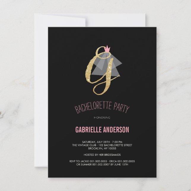 Invitation de la Parties scintillant de bacheloret (Devant)