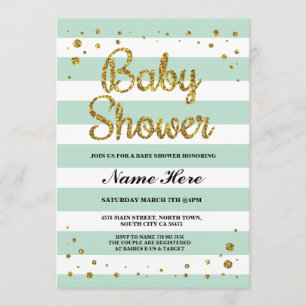 Invitation de la Parties scintillant d'or de Baby