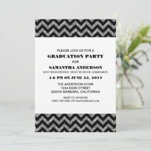 Invitation de la Parties scintillant Silver Chevro
