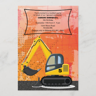 Invitation de la pelle rétro du constructeur