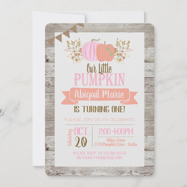 Invitation de la petite fille citrouille pour le p (Devant)