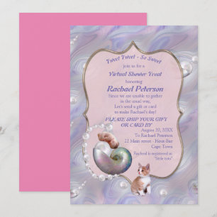 Invitation de la petite fille rose rose