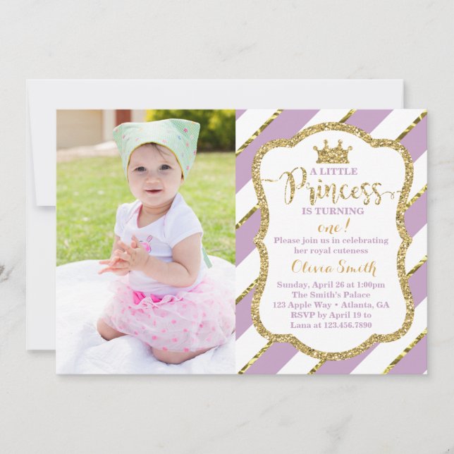Invitation de la petite princesse Anniversaire (Devant)