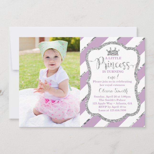 Invitation de la petite princesse Anniversaire (Devant)