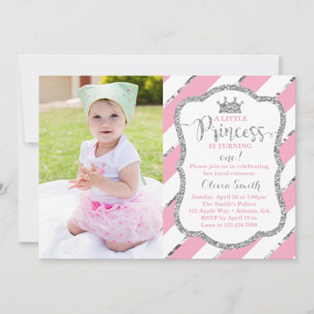 Invitation de la petite princesse Anniversaire (Devant)