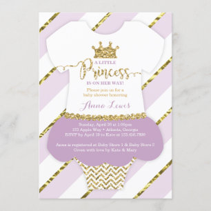 Invitation de la petite princesse Baby shower, Fau