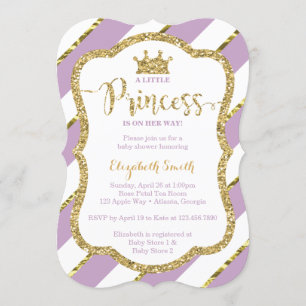 Invitation de la petite princesse Baby shower, Fau